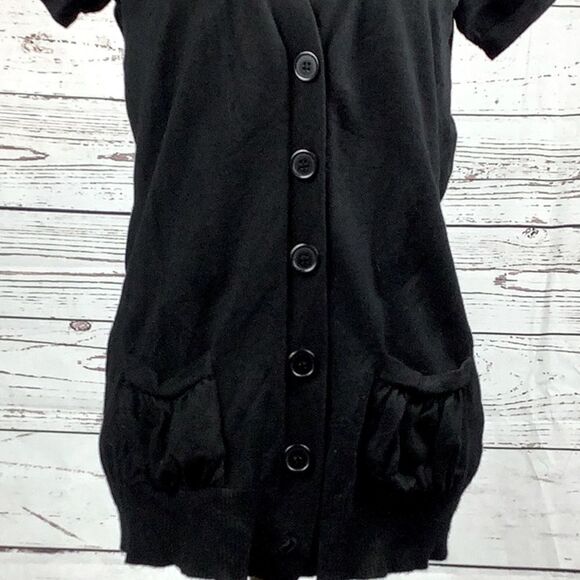AB Studio Black Button Down Cardigan - Picture 2 of 3
